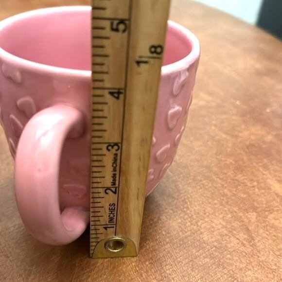 Set Of 2 Pink Heart Pattern Ceramic Mugs  Dishwasher & Microwave Safe  IQ Access - Picture 6 of 7